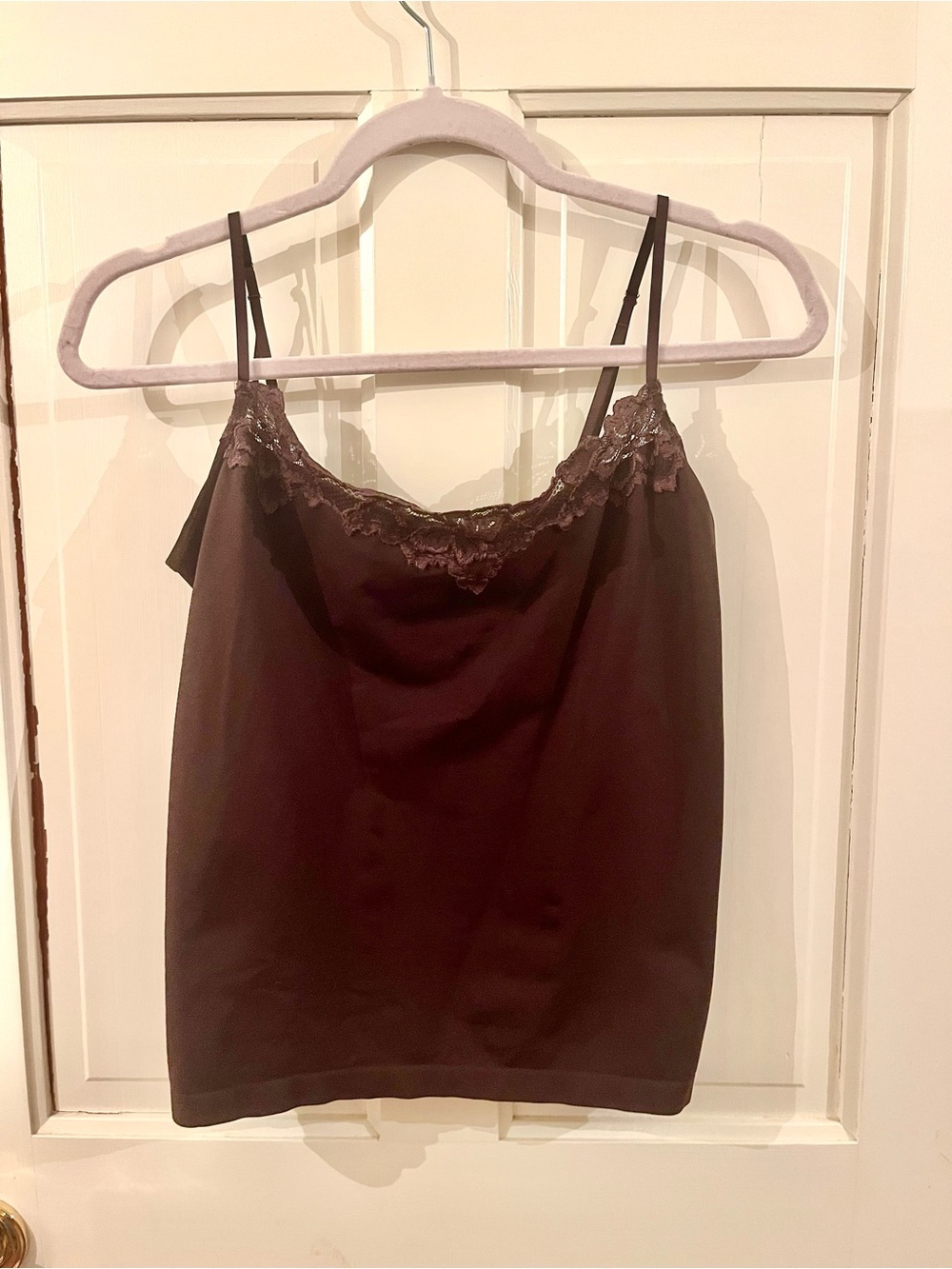 Banana Republic Y2K Lace Trim Camisole Tank Brown Women’s Size Large